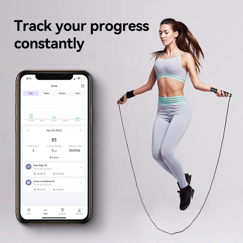 Fitness-Springseile mit digitalem Zähler