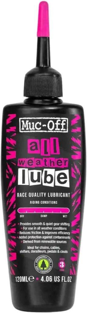 Muc-Off Allwetter-Kettenöl, 120 ml - Biologisch abbaubares Kettenfett, Kettenspray für Fahrräder, für alle Fahrradtypen - Entwickelt für alle Wetterbedingungen