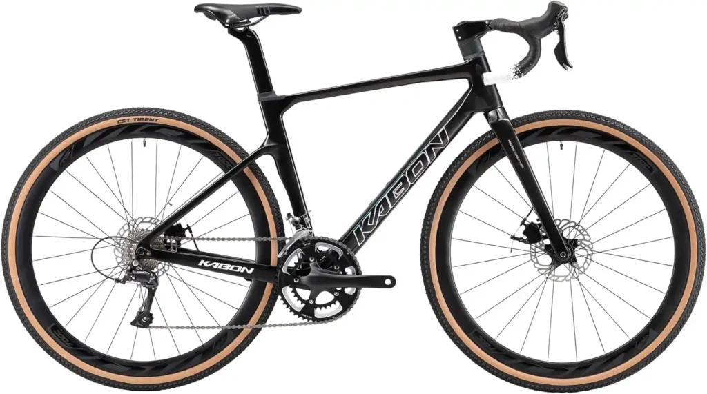 KABON Carbon Gravel Rennrad, T800 Carbon Fiber Rahmen 700C Mit 18 Gängen, Integriertem Lenker, Scheibenbremsen für Männer/Frauen