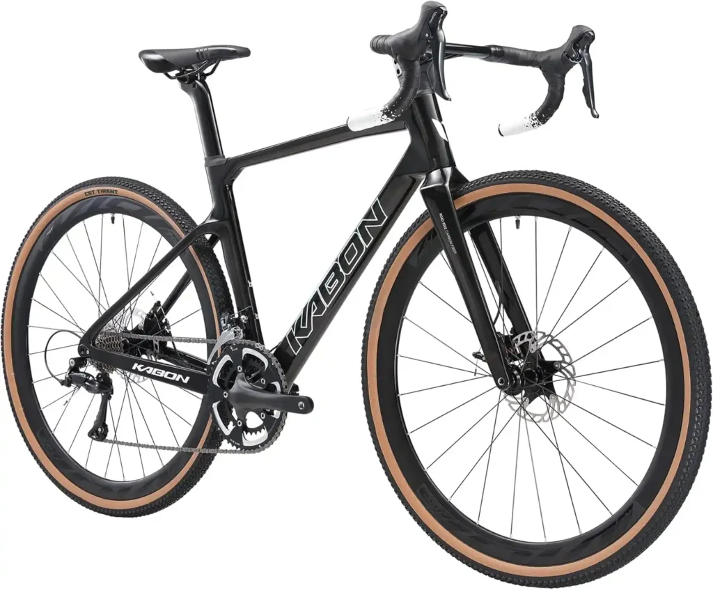 KABON Carbon Gravel Rennrad, T800 Carbon Fiber Rahmen 700C Mit 18 Gängen, Integriertem Lenker, Scheibenbremsen für Männer/Frauen