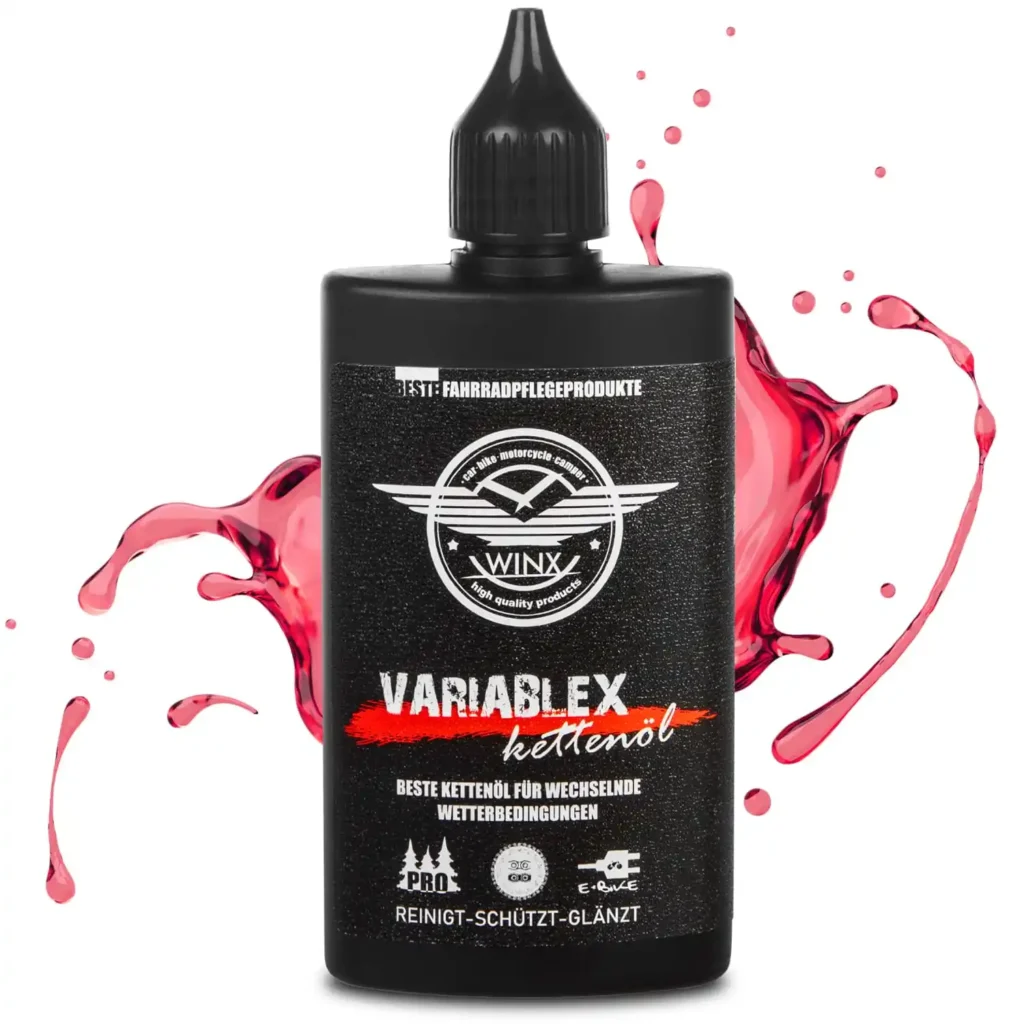 WINX Synthetisches Kettenöl für Fahrräder 100 ml für alle Wetterbedingungen - 4-Komponenten-Fahrradkettenöl für längere Lebensdauer und leisen Lauf - Kettenschmiermittel für alle Fahrradtypen - Fahrradkettenöl